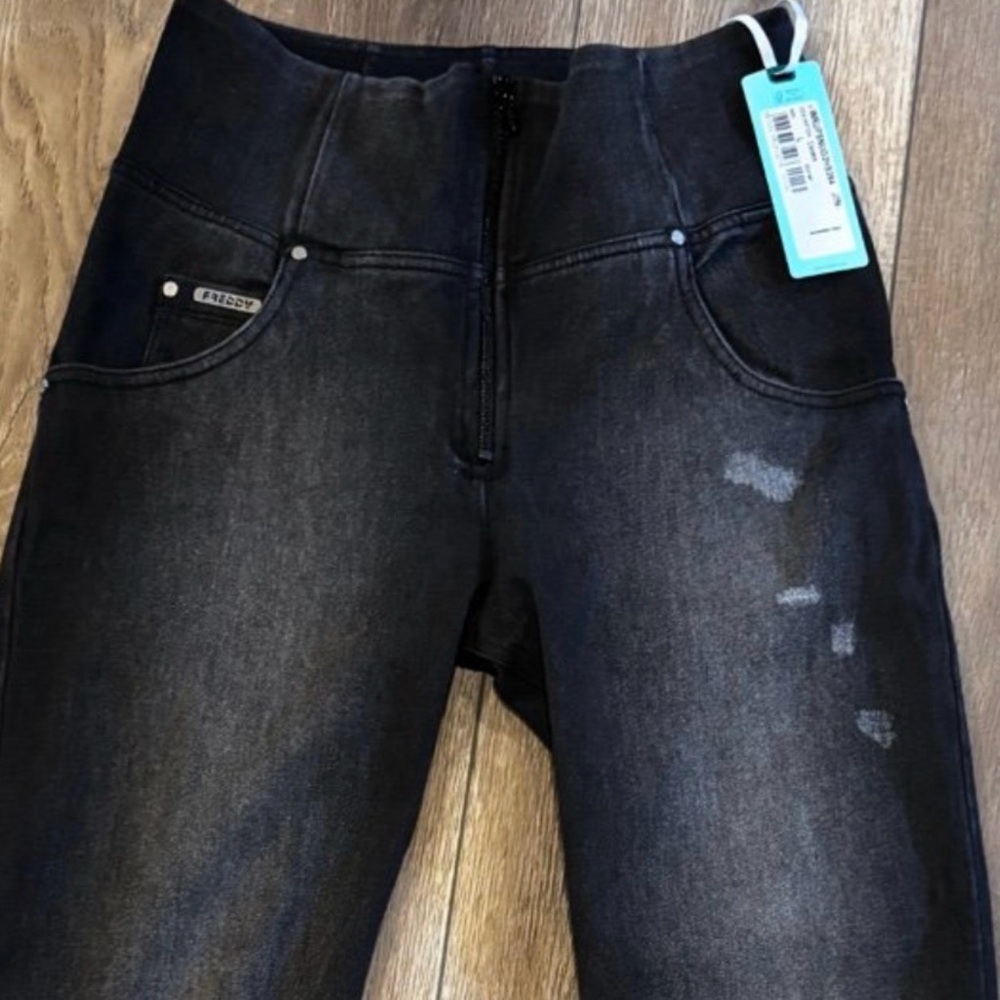 Freddy High-Rise Washed Charcoal Skinny Jeans